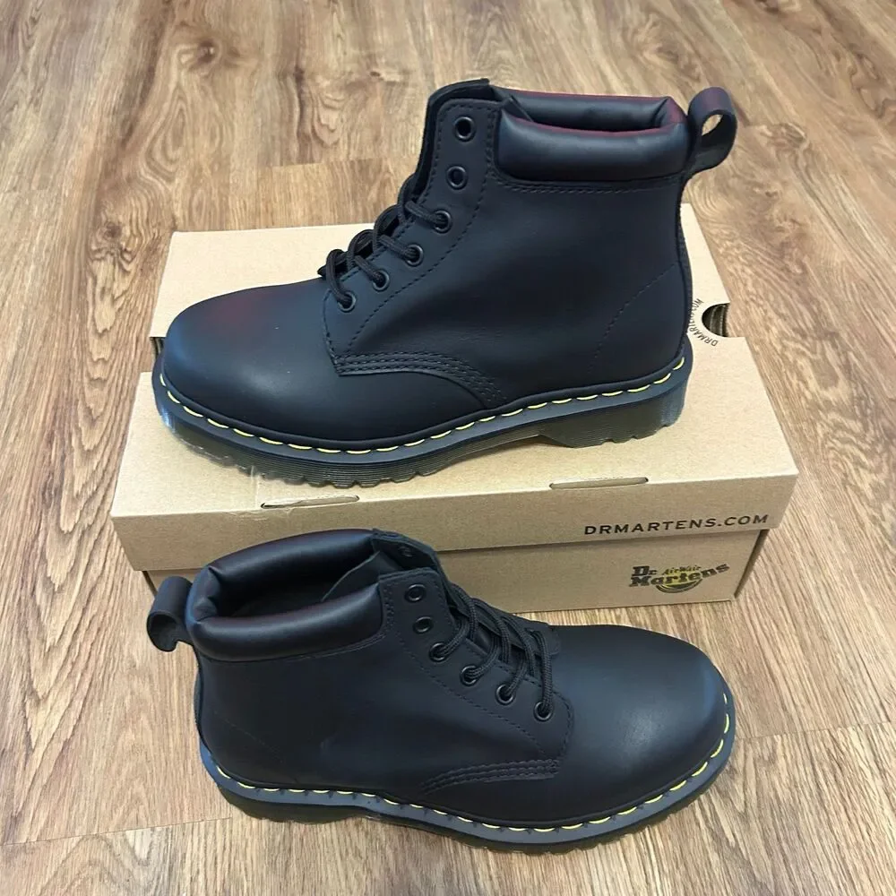 DR MARTENS black leather lace up ankle boots booties shoes women’s 8 new in box